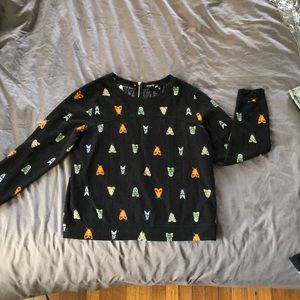 Black Sweater with Moth Decal